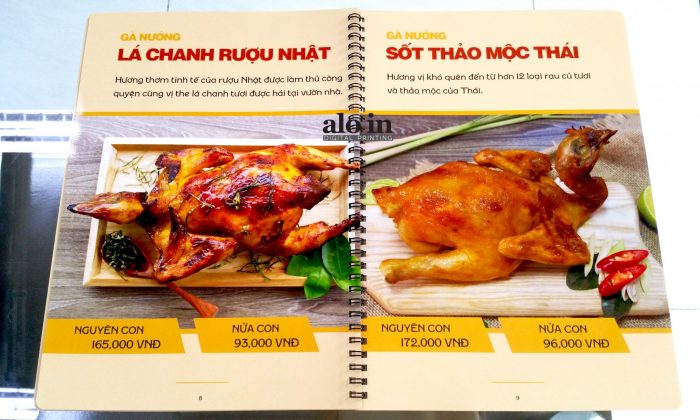 Menu cao cấp giấy nhựa