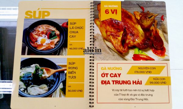 in menu nhà hàng cán keo bóng bền đẹp