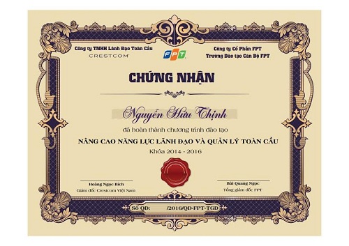 giấy chứng nhận
